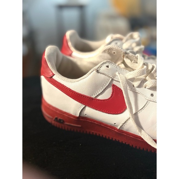 Nike Air Force 1 Low White Varsity Red Sneakers 306353-163 Mens Size 8.5 main image 5